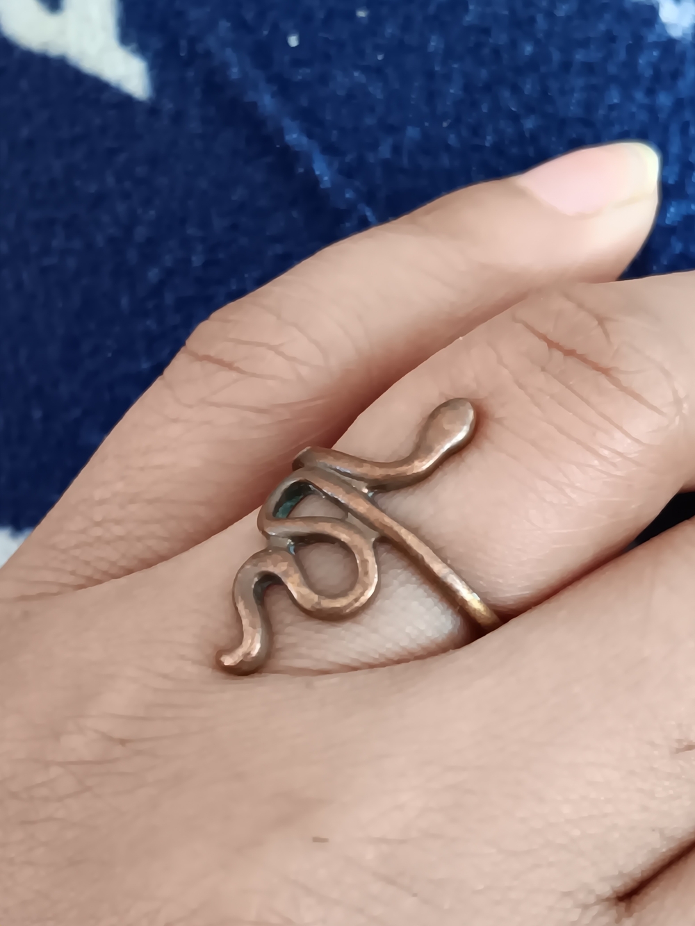 Copper Snake Wrap Ring Size 6 - Women's Pink/Gold Tone